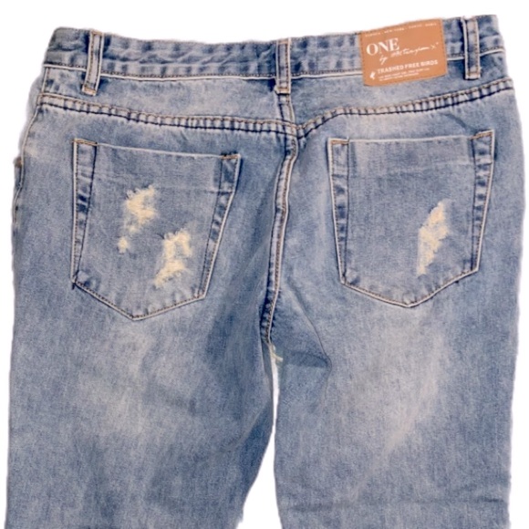 ONE TEASPOON Trashed Free Birds Low Waist Short Rise Rigid Skinny Jeans Size 29 - Picture 11 of 15